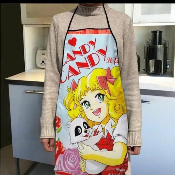 Anime Cartoon Candy Apron Fun Kitchen Baking cooking Keep Clothes Clean! NEW - Picture 1 of 5